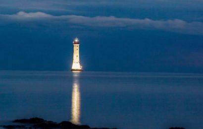 Lighthouse Illuminated in Memory of People Who Died in Carlingford Lough