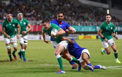 Aki Sees Red as Ireland Secure Bonus Point Against Samoa