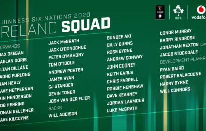 Farrell Names Ireland Squad with Sexton as Captain