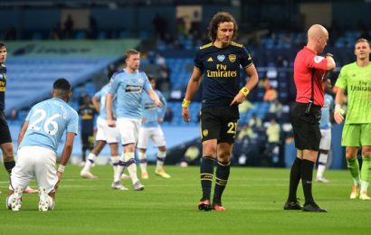 David Luiz Sees Red As Manchester City Easily Defeat The Gunners