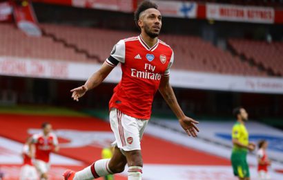Aubameyang Scores Brace As Gunners Shoot Down Canaries