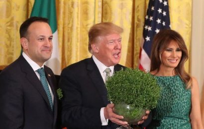 Taoiseach Presents President Trump with Bowl of Shamrock
