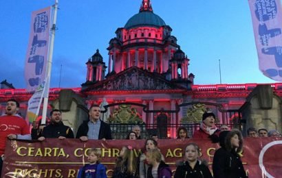 Irish Language Activists Turn City Hall Red