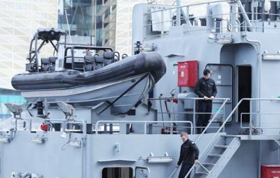 Irish Navy Repurposes The Samuel Beckett as Coronavirus Testing Center Irish Navy Repurposes The Samuel Beckett as Coronavirus Testing Center