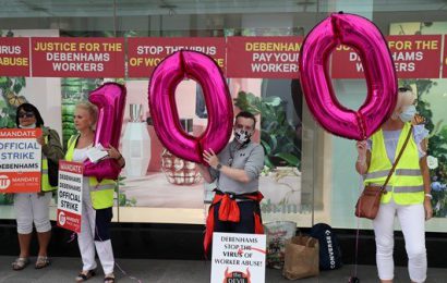 Former Debenhams Workers Stage Protests To Mark 100 Days Since Redundancy