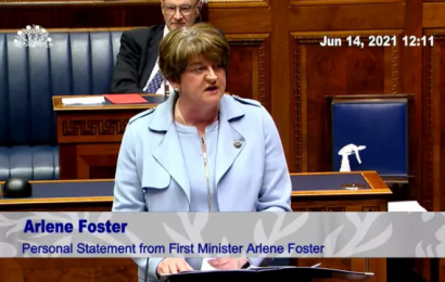Foster Calls For MLAs To Be ‘Good Neighbors’ In Stormont Resignation Speech