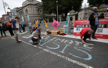 Climate Protesters Gather In Dublin As Dáil Returns