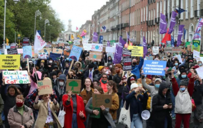 Thousands Of Climate Change Protestors Take To The Streets Of Ireland