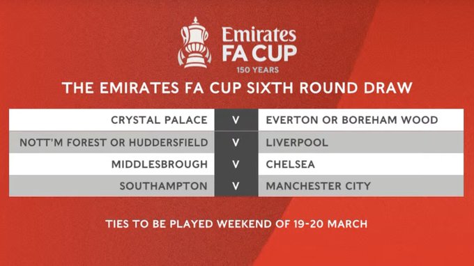 Chelsea to face giant-killing Middlesbrough in FA Cup quarter-finals