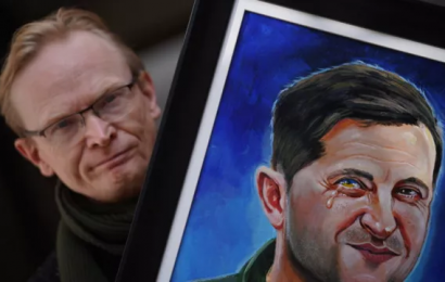 Painting Of Zelenskiy Raises Funds For The Irish Red Cross